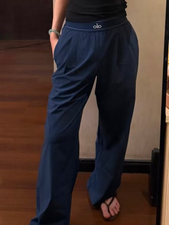 ALO Yoga Pants - Navy Blue🌺ALO Yoga Suit Up Wide Leg Trouser Versatile💃Regular,Brand new